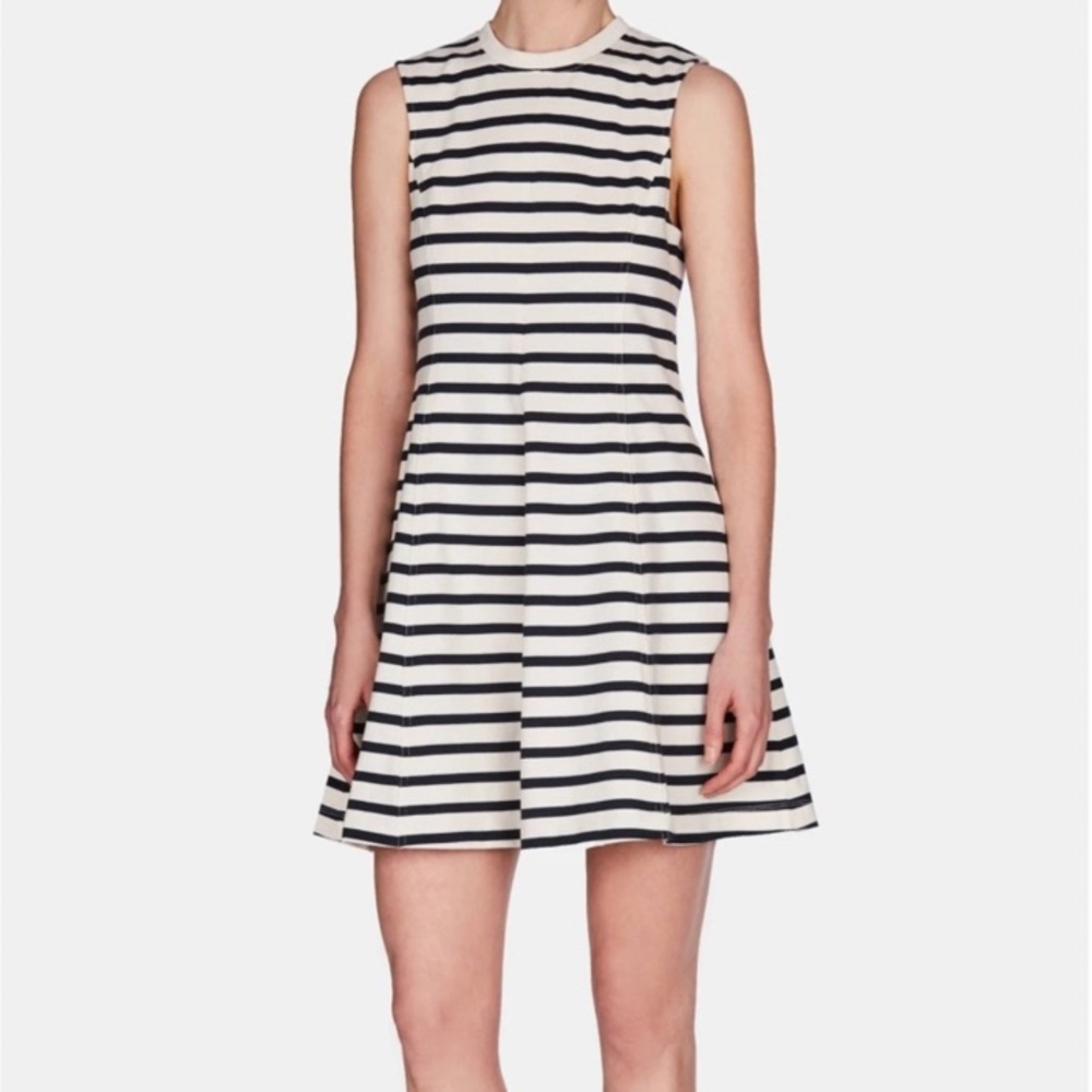 T by Alexander Wang 100% Cotton Jersey Striped Dress